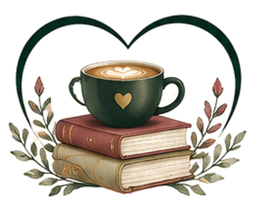 The Paperback Heart Society emblem: a coffee cup resting on a stack of books inside a heart